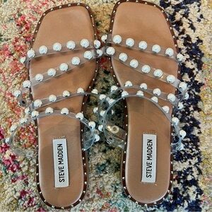 🌸Steve Madden Skyler Gem/Pearl Sandal Sz 6.5, Like new